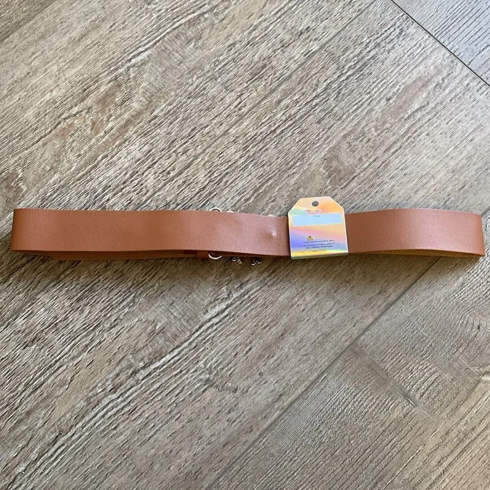 Delia’s by Dolls Kill Butterfly Buckle Brown Faux Leather Thick Belt